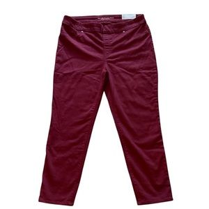 NWT Chicos Denim Pull-On Ankle Jeggings Cranberry Spice 570303000 2.5R 14-L
